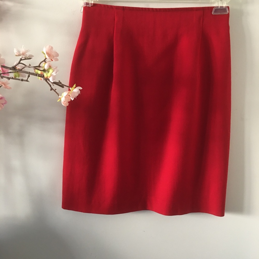 Vintage Paul et Duffier Wool Red Skirt Size 8